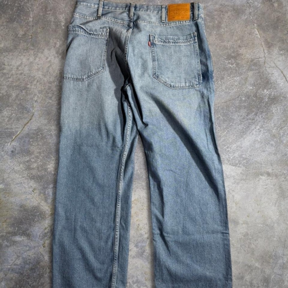 Vintage Levi's 555 Relaxed‎ Fit Carpenter Workwear Jeans Light Wash Denim W38